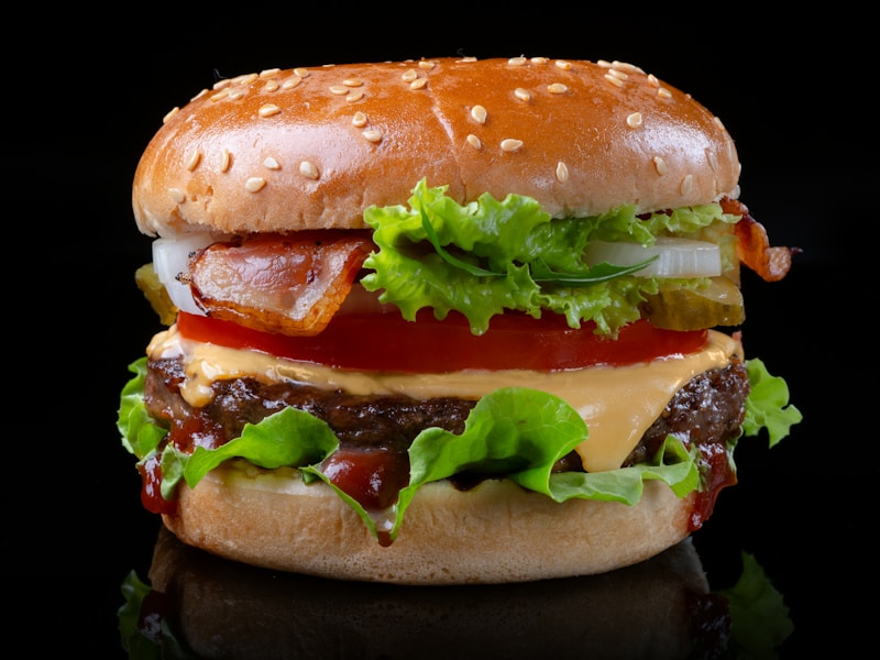 Double Truffle burger with Swiss cheese and crispy onions